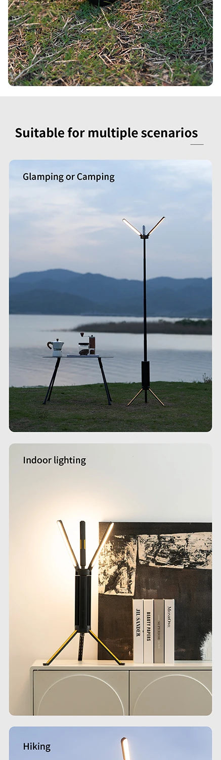 Telescopic Camping Light 15600mAh Rechargeable Lantern, Waterproof Collapsible Outdoor LED Flashlight for Hiking Tent