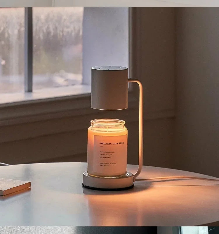 Candle Warmer Lamp with Timer Dimmable Light Scented Wax Melter Simple Table Lamp for Bedroom Home Office Decor