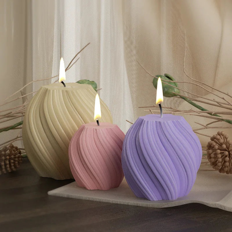 3D Geometric Wave Candle Mold