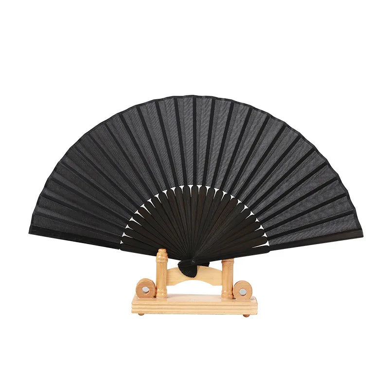 Vintage Black Folding Hand Fan