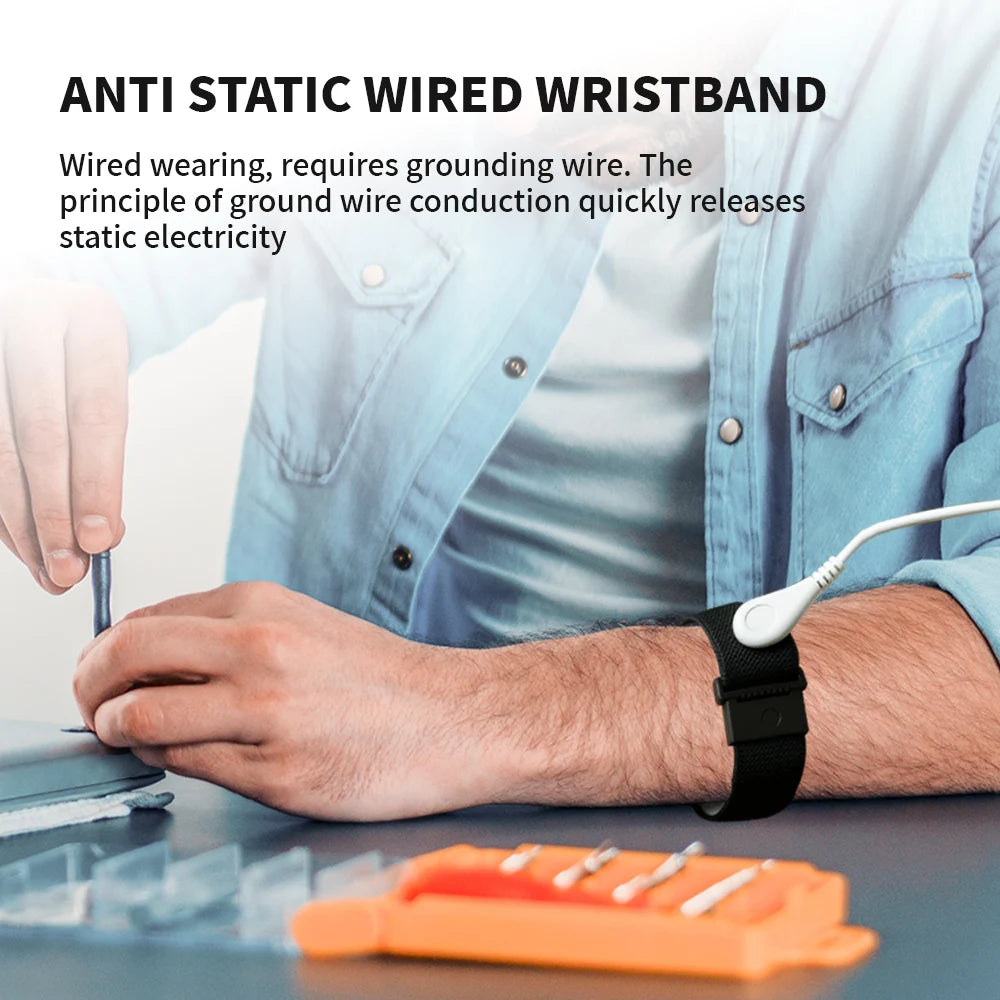 Anti-Static Wrist Strap Grounding Wrist Adjustable Bracelet Stimulation Physiotherapy Device for Computer Electronics Repair
