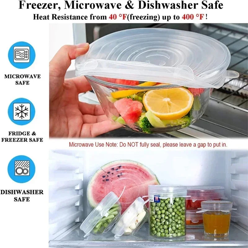 Reusable Silicone Stretch Lids for Food Storage