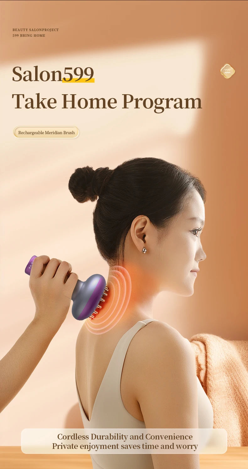 Electric Lymphatic Drainage Massage Machine Meridian Body Brush Microcurrent Anti-Cellulite Guasha Physiotherapy Device