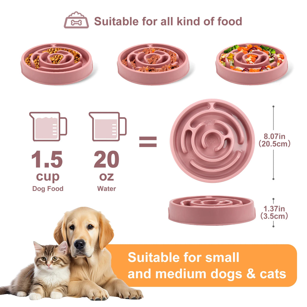 Slow Feed Anti Slip Pet Bowl