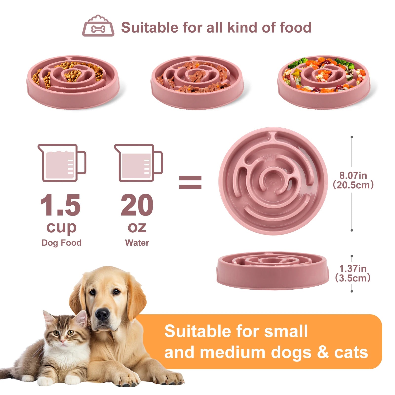 Slow Feed Anti Slip Pet Bowl