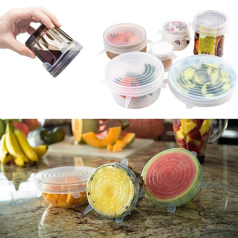 Reusable Silicone Stretch Lids for Food Storage