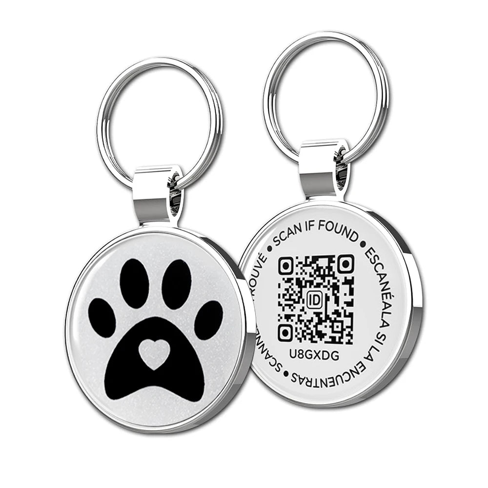 QR ID Pet Tag, Metal Dog Tag with QR Code, Real-time Scan Alerts, Record Pet Profile, No Subscription or Fees