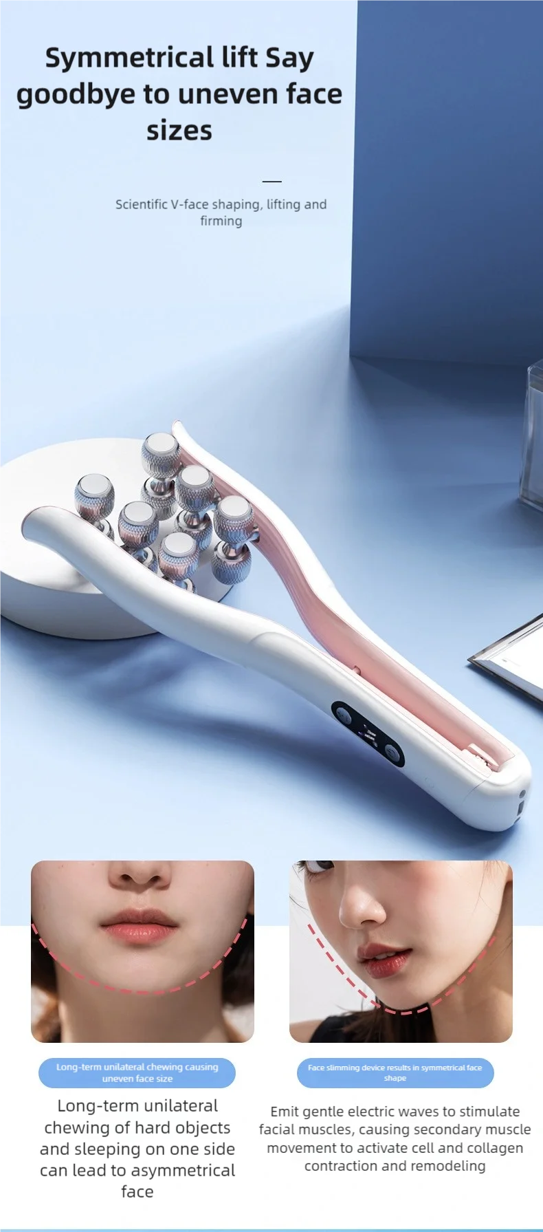 TINSOL Facial beauty device Facial Massager Y Facial Lift Massager Chin Lifter Home beauty device Micro Electric Roller