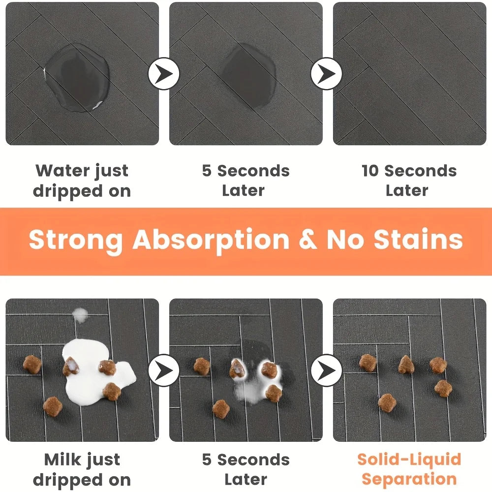1pc Winter Fast-Drying Diatomaceous Earth Pet Feeding Mat, Absorbent,Easy to Clean with Paw Print Design dog accessories