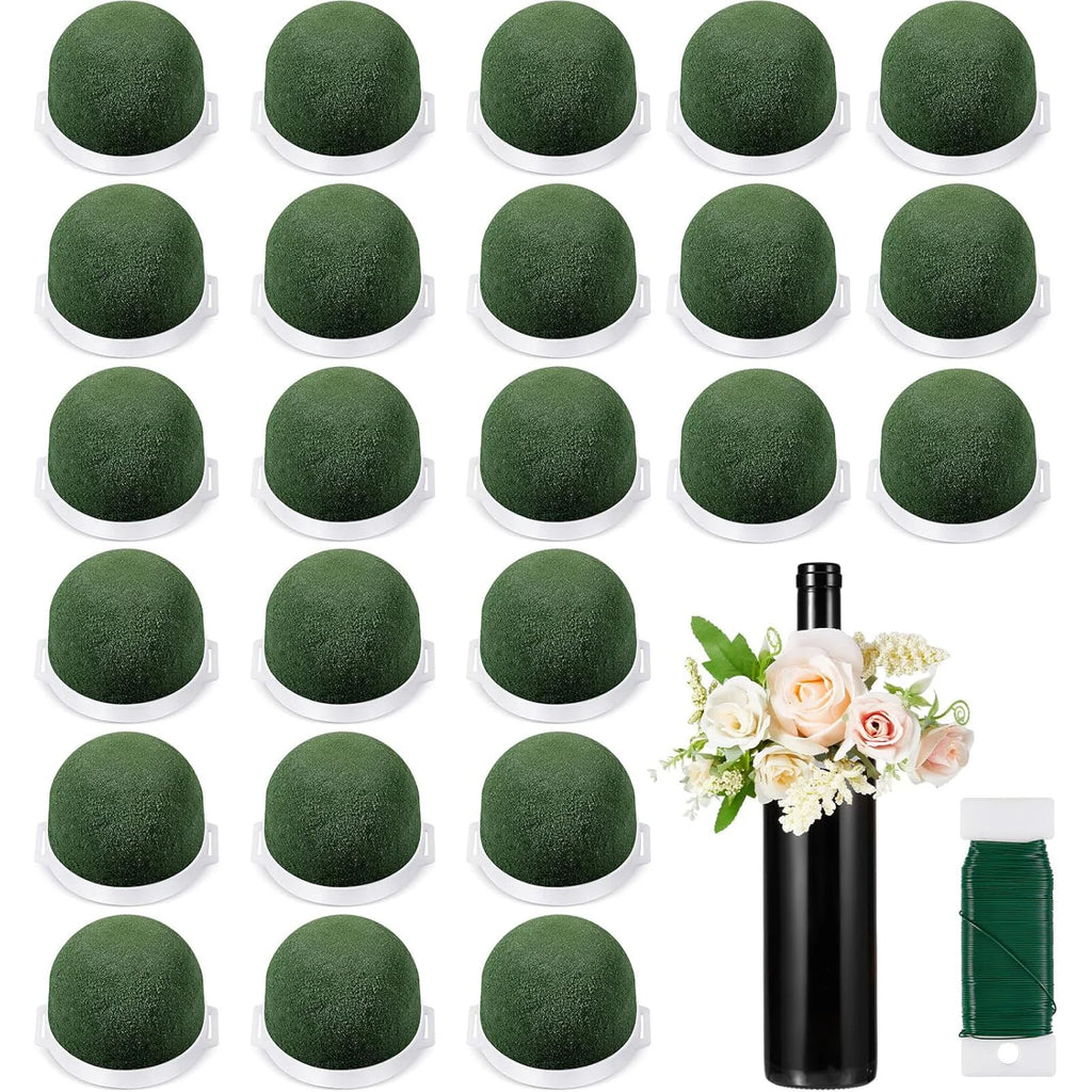 3 Pcs Mini Floral Foam Holder Flower Foam for Fresh Flowers Green Floral Foam for Table Wedding Wine Bottle Decor
