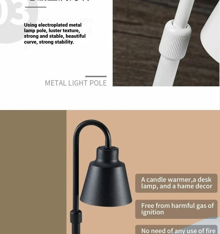 Candle Warmer Lamp with Timer Dimmable Light Scented Wax Melter Simple Table Lamp for Bedroom Home Office Decor