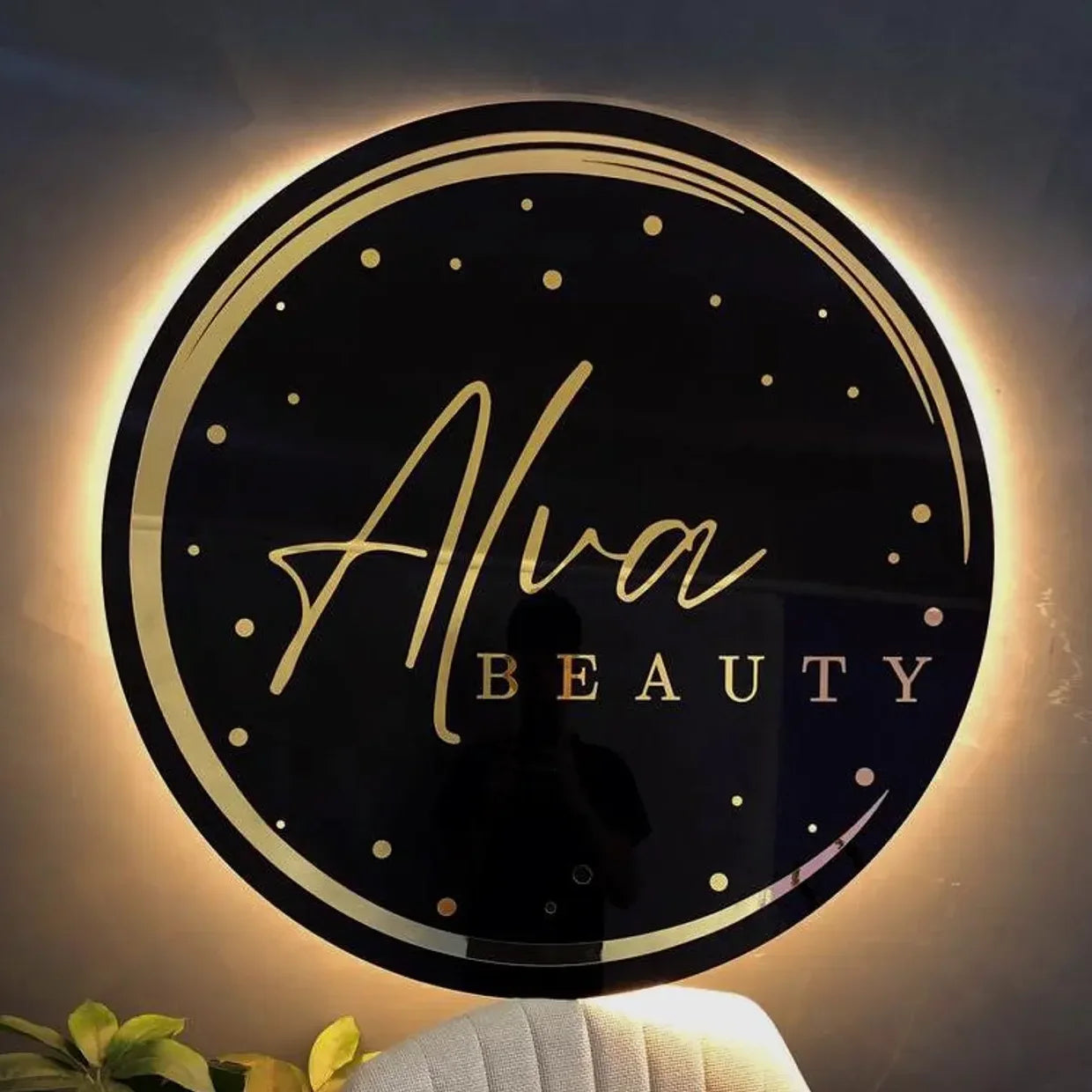 Custom 3D Laser Cut Acrylic Business Logo Sign Office/Beauty Salon Nail Hair Studio Signage Backlit RGB LED Neon Wall Sign