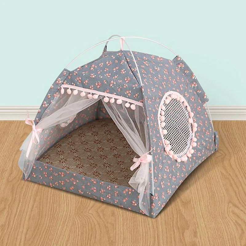 Sweet Princess Cat Bed Foldable Cats Tent Dog House Bed Kitten Dog Basket Beds Cute Cat Houses Home Cushion Pet Kennel Products