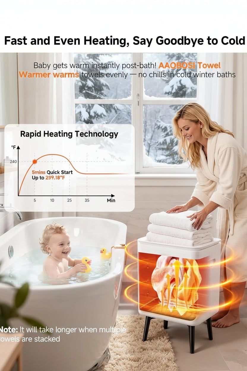 US Shipping 3D Flame Screen Towel Warmer 22L Large Luxury Bathroom Heated Towel Warmer Bucket for Towels Bathrobes Blankets