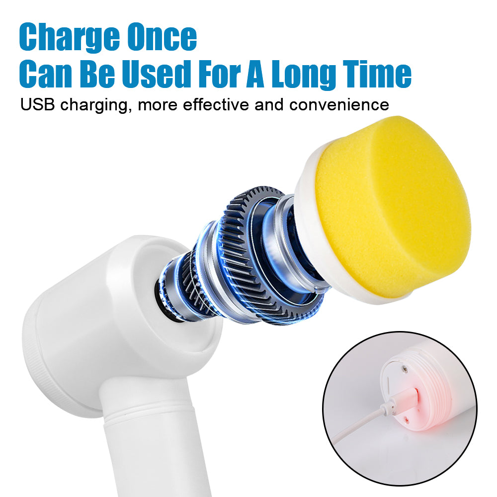 Bathtub Brush USB Type Kitchen Cleaning Tool Handheld Bathroom Wash Brush 5-in-1 Cleaner Sink Electric Cleaning Brush