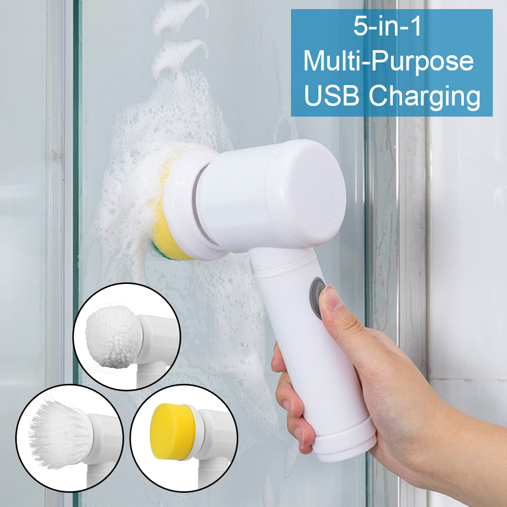 Bathtub Brush USB Type Kitchen Cleaning Tool Handheld Bathroom Wash Brush 5-in-1 Cleaner Sink Electric Cleaning Brush